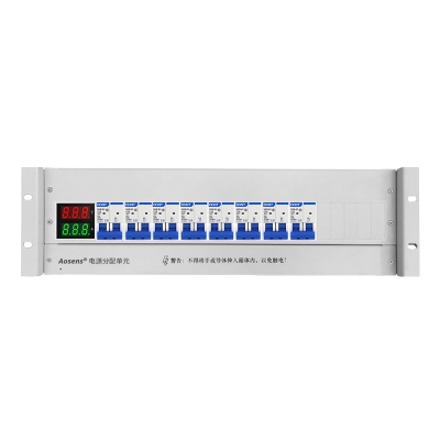 奧盛 機(jī)柜配電單元PDU 3U配電箱正泰交流2P空開(kāi)顯示電流電壓表 單路